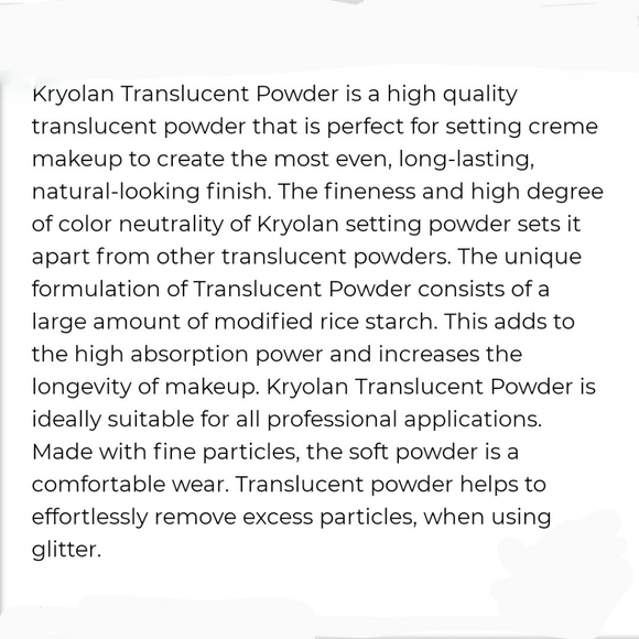 Kryolan Professional Translucent Powder - Picture 4 of 4